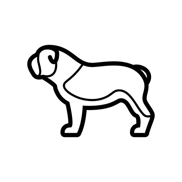 白い背景に分離されたベクトルブルドッグの犬のアイコン — ストックベクタ