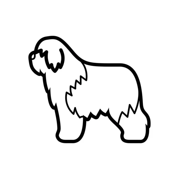 Vector Bobtail Dog Icon Isolated White Background — Stock Vector
