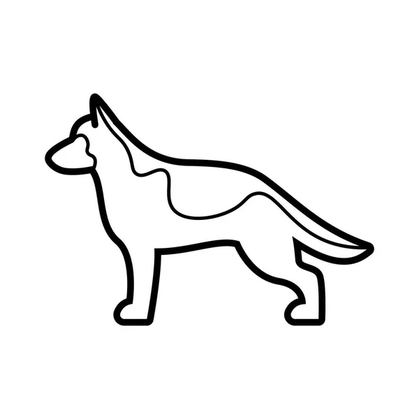 在白色背景上隔离的向量德国牧羊犬图标 — 图库矢量图片