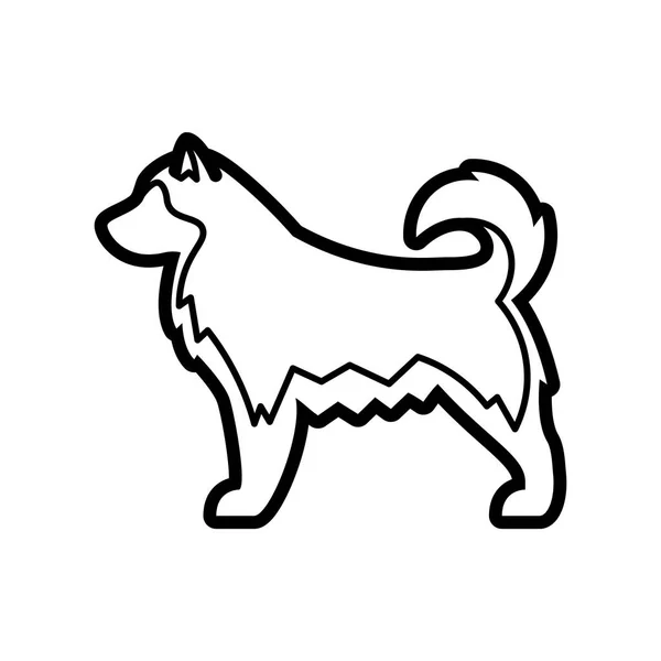 Vector Alaskan Malamute Dog Icon Geïsoleerd Witte Achtergrond — Stockvector