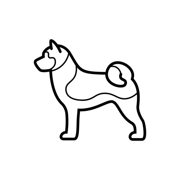 Vektor Akita Inu Hund Symbol Isoliert Auf Weißem Hintergrund — Stockvektor
