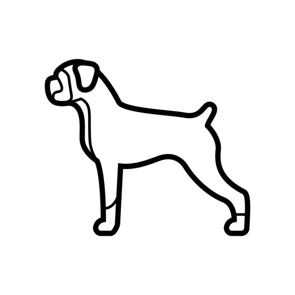 Vektor Boxer Dog Icon Isolerad Vit Bakgrund — Stock vektor