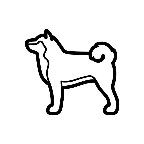 Vektor Shiba Inu Dog Icon Isolerad Vit Bakgrund — Stock vektor