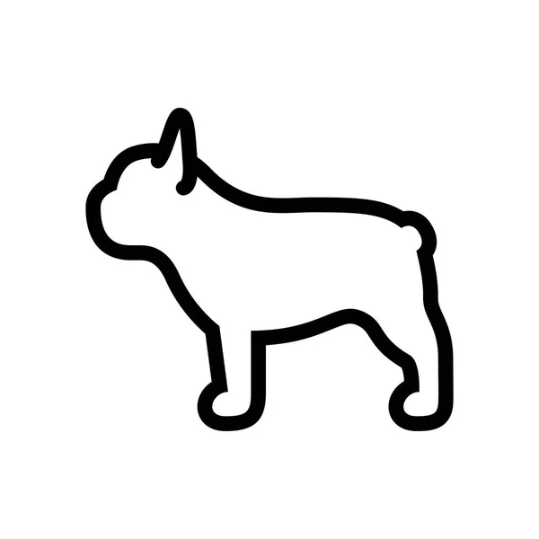 Vector Franse Bulldog Hond Icoon Geïsoleerd Witte Achtergrond — Stockvector