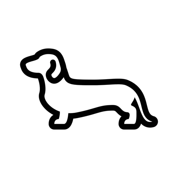 白い背景に孤立したベクトル Daschund 犬のアイコン — ストックベクタ