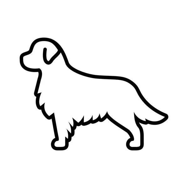 Vetor Golden Retriever Dog Icon Isolado Fundo Branco — Vetor de Stock