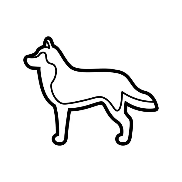 Vector Siberian Husky Dog Icon Isolated White Background — Stock Vector