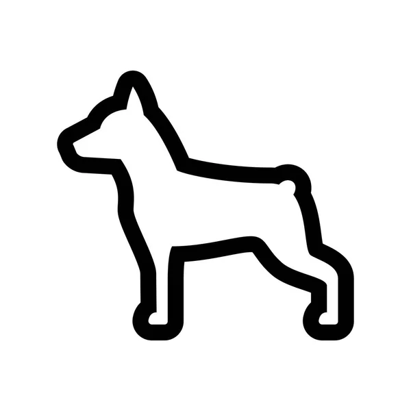 Ícone Miniatura Cão Pinscher Vetor Isolado Fundo Branco — Vetor de Stock