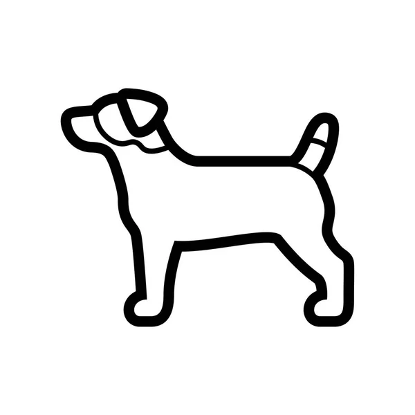 Vector Jack Russel Terrier Dog Icon Isolerad Vit Bakgrund — Stock vektor