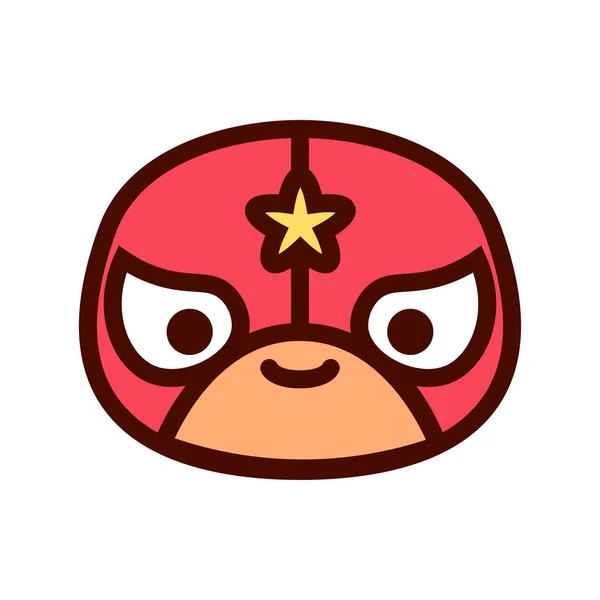 Vector Cartoon Cute Happy Wrestler Icon Isolated — Stok Vektör