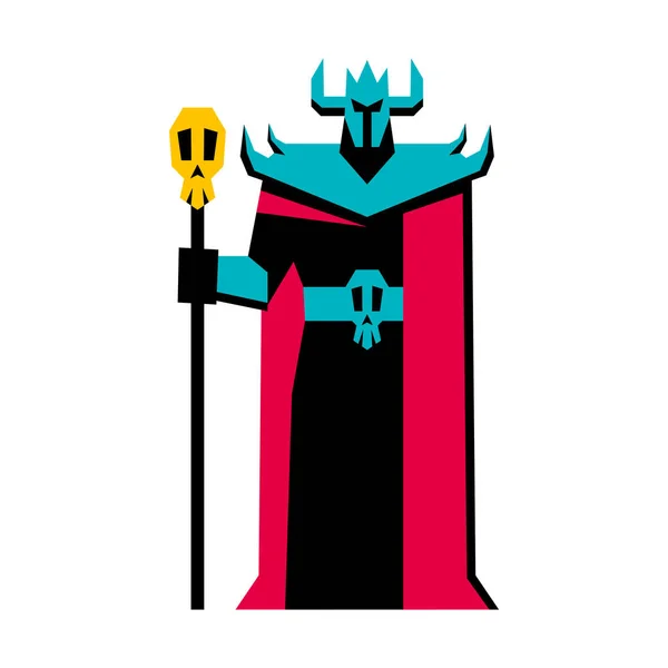 Vector Rpg Fantasía Medieval Señor Oscuro Personaje Aislado — Vector de stock