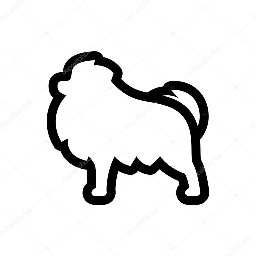 Vector Pomeranian Dog Icon Isolated On White Background