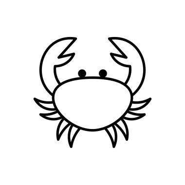 Karikatür yengeç simgesi beyaz arka planda Izole