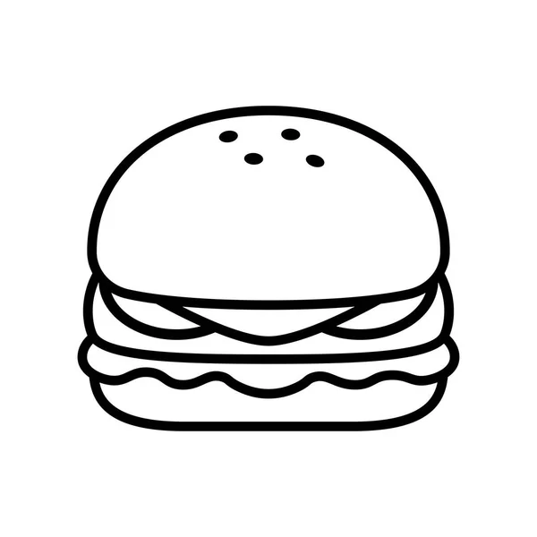 在白色背景中孤立的卡通汉堡图标 — 图库照片