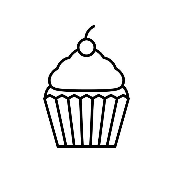 Cartoon-Cupcake-Symbol isoliert auf weißem Hintergrund — Stockfoto