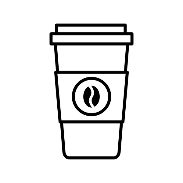 白い背景に分離漫画のコーヒーカップのアイコン — ストック写真