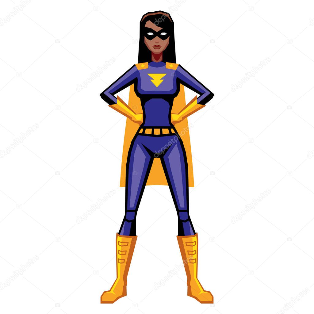 Cartoon Female Comic Book Character Isolated