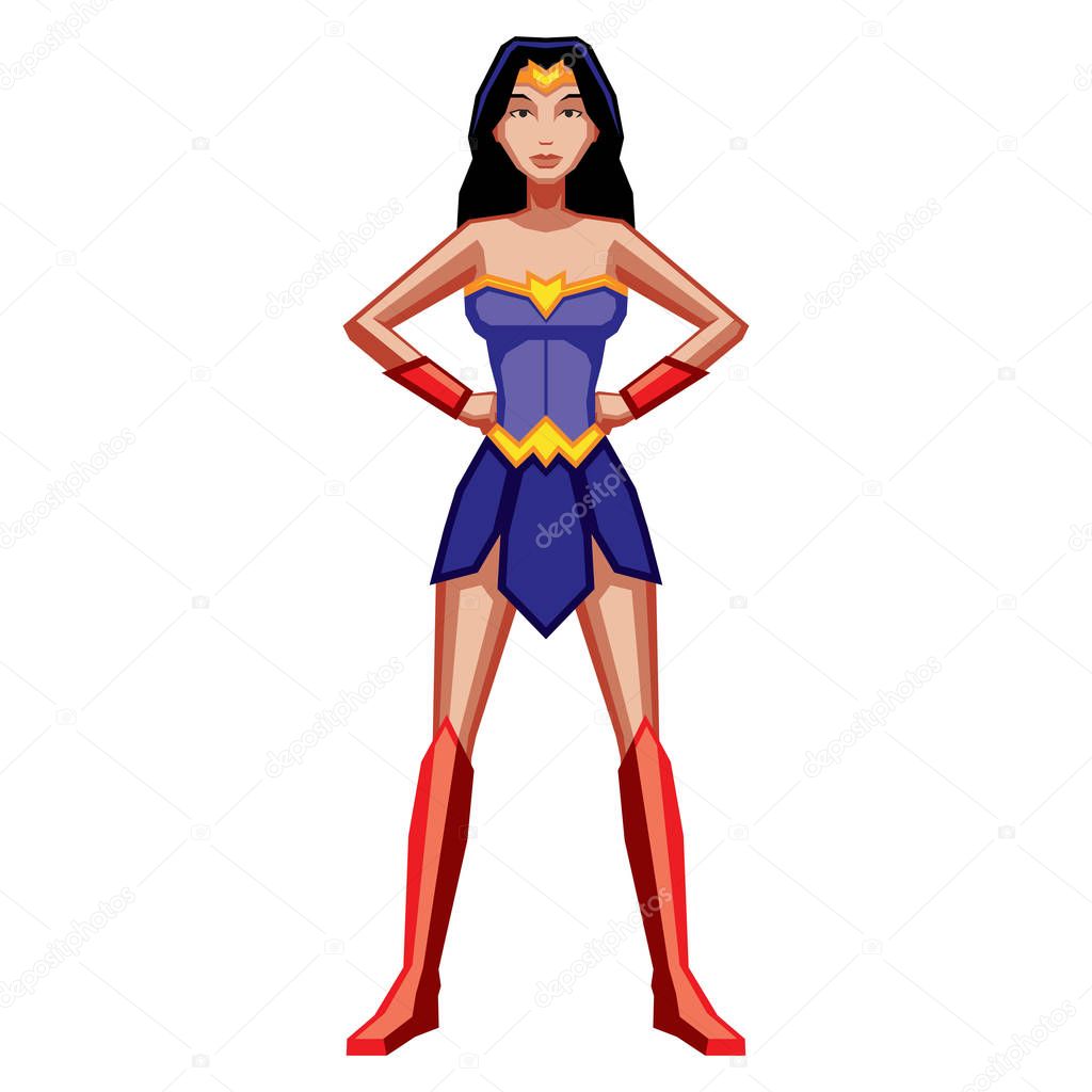 Cartoon Female Comic Book Character Isolated