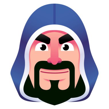 Karikatür Sihirbazı Beyaz Arka Plan Üzerinde İzole