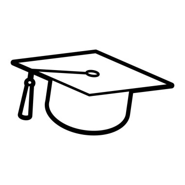 Beyaz arka plan üzerinde izole mezuniyet kap simgesi