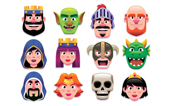 Набор персонажей фантазии, изолированных на белом фоне
