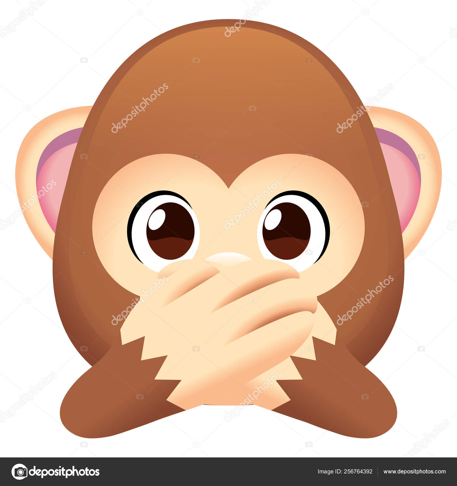 Cartoon Cute Monkey Face Isolated On White Background Stock Vector Image by  ©Aratehortua #256764392