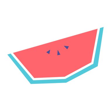 Beyaz arka planda Izole karikatür karpuz dilim simgesi