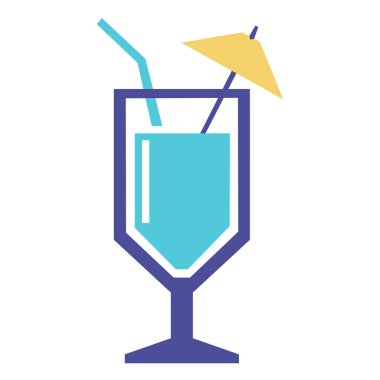 Karikatür kokteyl simgesi beyaz arka planda Izole