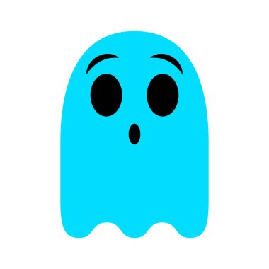 Beyaz arka plan üzerinde Izole karikatür mavi hayalet