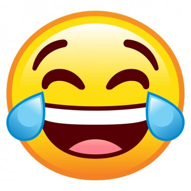 Sevinç gözyaşları ile yüz beyaz arka plan üzerinde izole