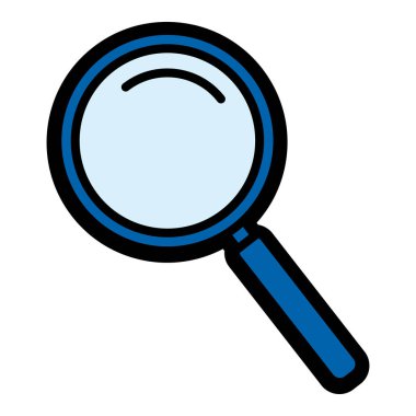 Büyüteç simgesi beyaz arkaplanda izole edildi