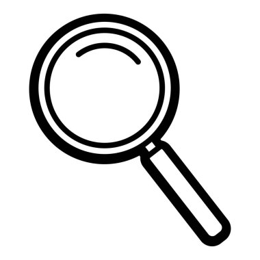 Büyüteç simgesi beyaz arkaplanda izole edildi