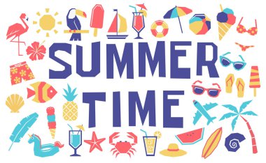 Beyaz arka planda Izole yaz kartı