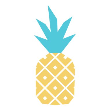 Karikatür ananas simgesi beyaz arka planda Izole