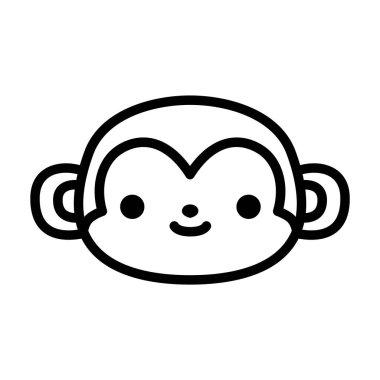 Karikatür maymun simgesi beyaz arka planda Izole