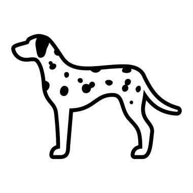 Beyaz arka planda Izole dalgünü köpek simgesi