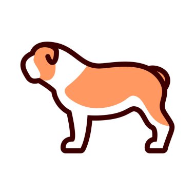 Beyaz arka planda Izole Bulldog köpek simgesi