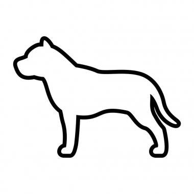 Pit Bull köpek simgesi beyaz arka planda Izole