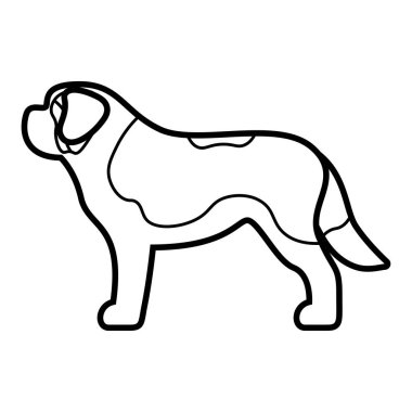 St Bernard köpek simgesi beyaz arka planda Izole