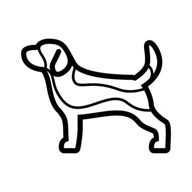 Beagle köpek simgesi beyaz arka planda Izole