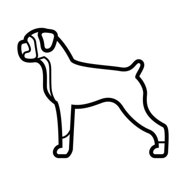 Boxer köpek simgesi beyaz arka planda Izole