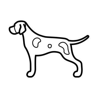 İşaretçi köpek simgesi beyaz arka planda yalıtılmış