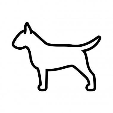 Bull Terrier köpek simgesi beyaz arka planda Izole