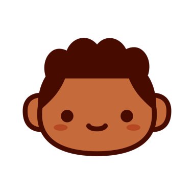 Karikatür sevimli mutlu çocuk simge Izole