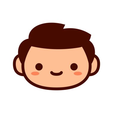 Karikatür sevimli mutlu çocuk simge Izole