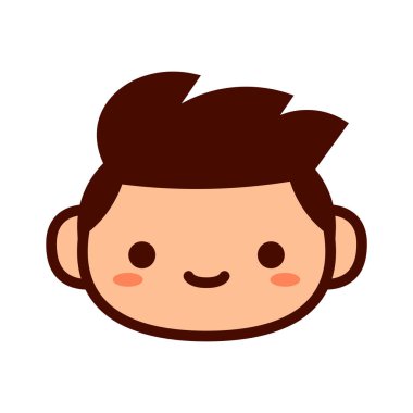 Karikatür sevimli mutlu çocuk simge Izole