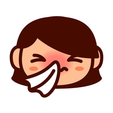 Karikatür sevimli hasta emoji karakter doku Ile