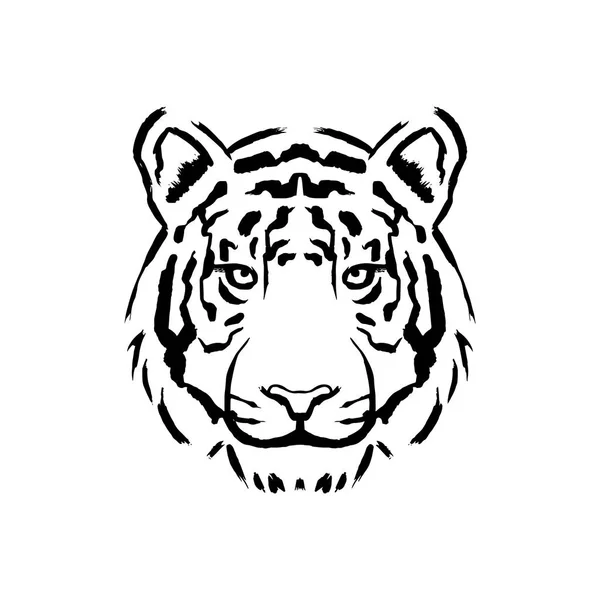 Ilustración de tigre aislada sobre fondo blanco — Vector de stock