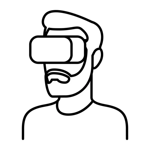 使用虚拟现实设备隔离的字符 — 图库矢量图片