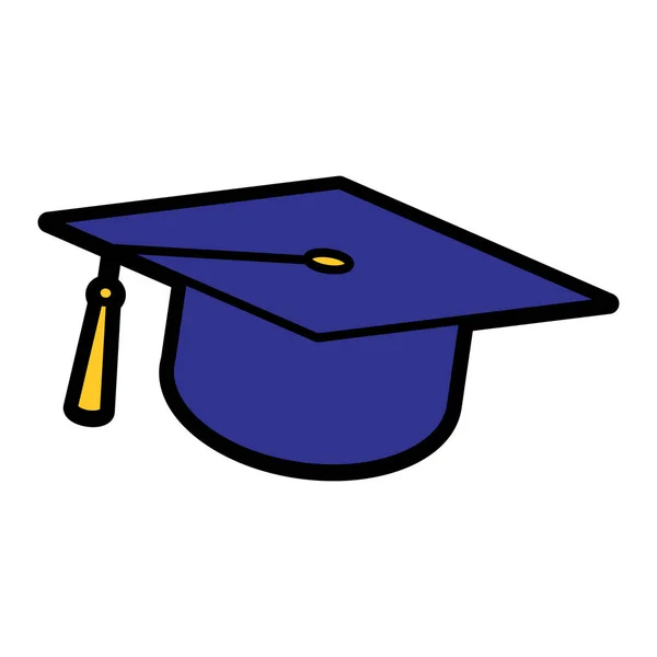 Ícone de boné de graduação isolado no fundo branco — Vetor de Stock